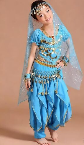 Girl Kids Halloween Party Costume Belly Dance Active Wear All Ornaments in Kuwait