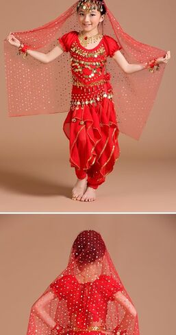 Girl Kids Halloween Party Costume Belly Dance Active Wear All Ornaments in Kuwait