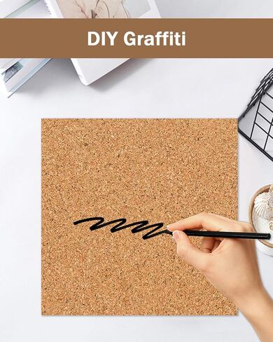 10 PCS Self-Admive Cork Sheets 11.81 × 11.81 بوصة ، 1 مم (0.04 بوصة) ، نسيج الفلين للوقود ، زينة الجدران ، الحرف اليدوية ، حفل زفاف ، بطانة درج ، دعم لاصق in Kuwait