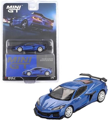 Diecast Model Car Compatible for Mini GT 1:64 2023 Chevy Corvette Z06 Elkhart Lake Blue Metallic w/Blister Pack MGT00892 in Kuwait
