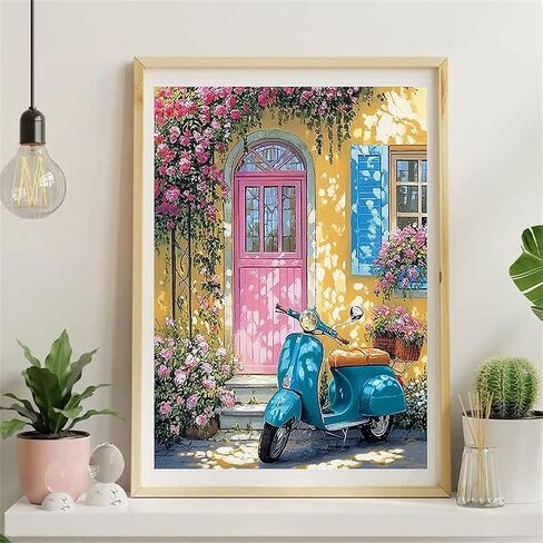 NZNANCHU Door Paint by Numbers Kit for Adults,Yellow Flower Painting by Numbers Kits on Canvas for Beginner, DIY Watercolor Oil Painting for Birthday Gift Relax Decor (Front Door - 02) in Saudi Arabia