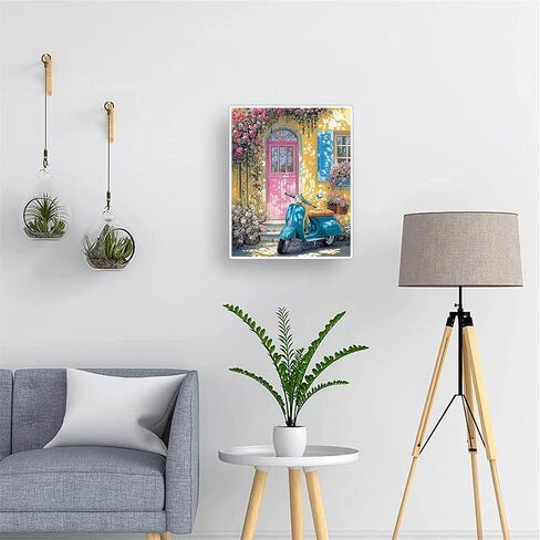 NZNANCHU Door Paint by Numbers Kit for Adults,Yellow Flower Painting by Numbers Kits on Canvas for Beginner, DIY Watercolor Oil Painting for Birthday Gift Relax Decor (Front Door - 02) in Saudi Arabia