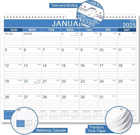 تقويم 2026 - تقويم حائط 2026، يناير 2026 - ديسمبر 2026، 12 × 24 بوصة (مفتوح)، التقويم الأمريكي الأفريقي 2026 مع فتحة تعليق، كتل غير مسطرة، ورق سميك - ملون in Saudi Arabia