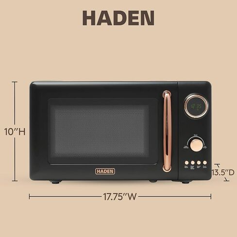 Haden 700 Watt 0.7 Cubic Foot Microwave Oven with Digital Controls, Defrost, and Instant Start Countertop Small Appliance, Putty/Chrome | Defrost, and Instant Start Countertop Small Appliance, Putty/Chrome in Kuwait