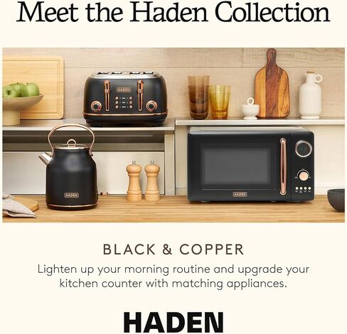 Haden 700 Watt 0.7 Cubic Foot Microwave Oven with Digital Controls, Defrost, and Instant Start Countertop Small Appliance, Putty/Chrome | Defrost, and Instant Start Countertop Small Appliance, Putty/Chrome in Kuwait