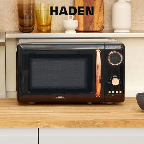 Haden 700 Watt 0.7 Cubic Foot Microwave Oven with Digital Controls, Defrost, and Instant Start Countertop Small Appliance, Putty/Chrome | Defrost, and Instant Start Countertop Small Appliance, Putty/Chrome in Kuwait