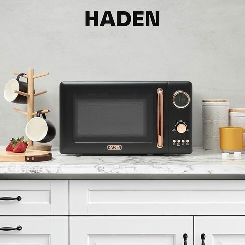 Haden 700 Watt 0.7 Cubic Foot Microwave Oven with Digital Controls, Defrost, and Instant Start Countertop Small Appliance, Putty/Chrome | Defrost, and Instant Start Countertop Small Appliance, Putty/Chrome in Kuwait