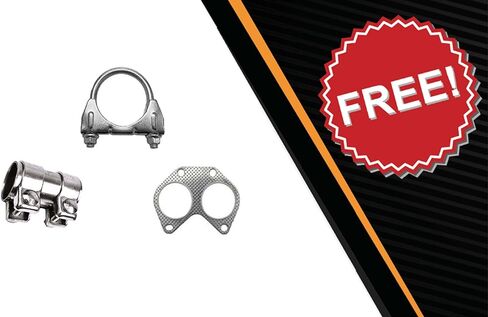 Exhaust Resonator Pipe Muffler Kit Compatible for 2007-2014 Volvo XC90 3.2L | Northeastern Exhaust | Free Gasket, Clamp and Sleeve Included | Direct-Fit Replacement in Saudi Arabia