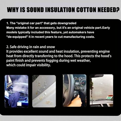 Car Front Engine Hood Pad for Chevrolet Malibu 2012 2013 2014 2015 2016 2017 2018, Heat Sound Insulation Mats Cotton Front Hood Engine Mat Pad Flame Retardant Insulation Cotton Fireproof Cover in Saudi Arabia