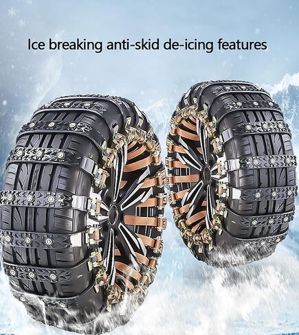 Snow Chains Tire For CR-V e:PHEV 2024 6. Generation,Portable Adjustable & Strong Grip Tire Chains with Serrated Non-Slip Design,Durable,A/Orange-10PCS in Saudi Arabia
