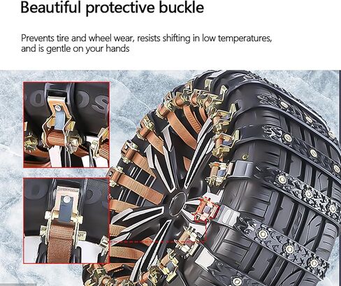 Snow Chains Tire For CR-V e:PHEV 2024 6. Generation,Portable Adjustable & Strong Grip Tire Chains with Serrated Non-Slip Design,Durable,A/Orange-10PCS in Saudi Arabia