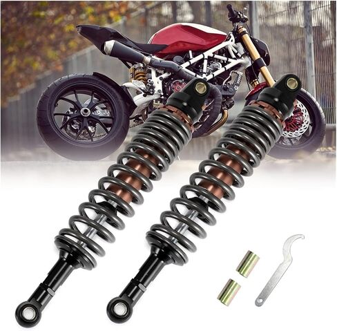Motorcycle Off-Road Moto Dirt Bike Rear Front Shock Absorber Suspension Failling Protect 360 380 400 420 375 415 Compatible with Titanium Black(400mm Titanium) in Saudi Arabia