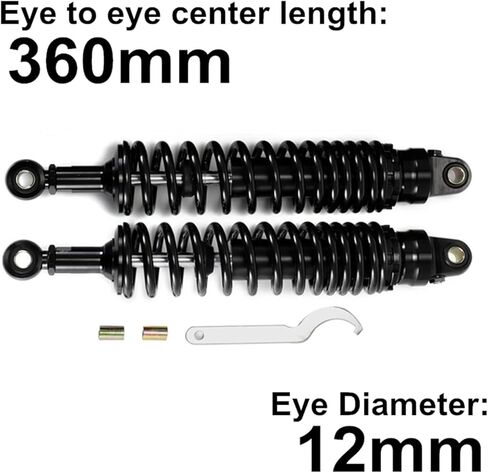 Motorcycle Off-Road Moto Dirt Bike Rear Front Shock Absorber Suspension Failling Protect 360 380 400 420 375 415 Compatible with Titanium Black(400mm Titanium) in Saudi Arabia