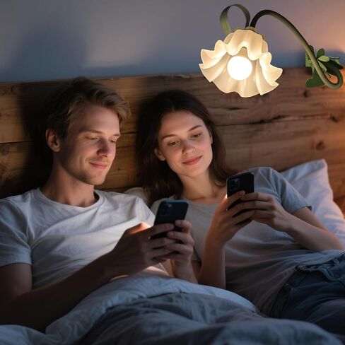 مصباح مكتب ONXE بمشبك على الضوء والزهور، ضوء كتاب قراءة مرن مع 3 أوضاع ألوان ديكور مصباح طاولة لطيف، مشبك على مصباح بجانب السرير للوح الأمامي للسرير، الطاولة، الحضانة، النوم (أخضر-02) in Kuwait