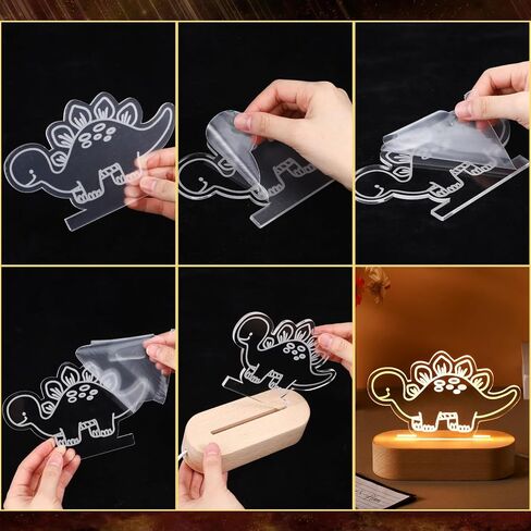 Dreyoo المرتفعات البقرة عيد الميلاد ليلة LED ضوء الاكريليك لطيف الحضانة ليلة مصباح عيد الميلاد السرير مصباح ديكور عيد الميلاد هدايا مضحكة للفتيات الفتيان المراهقين in Saudi Arabia
