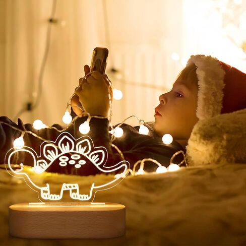 Dreyoo المرتفعات البقرة عيد الميلاد ليلة LED ضوء الاكريليك لطيف الحضانة ليلة مصباح عيد الميلاد السرير مصباح ديكور عيد الميلاد هدايا مضحكة للفتيات الفتيان المراهقين in Saudi Arabia