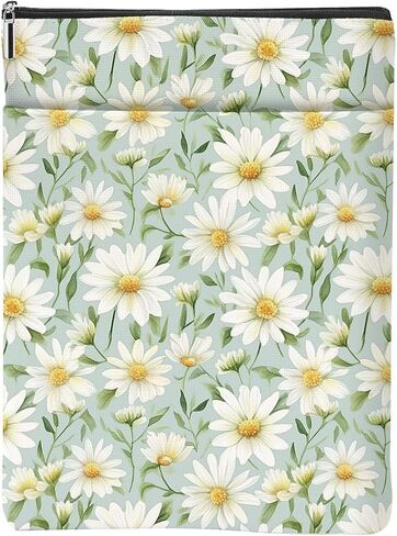 Daisy Flowers Book Sleeve Daisies Books Cove Watercolor Floral Book Pouch Protector with Zipper Christmas Birthday Gifts for Women Readers Friends Auntie Books Lovers Gifts in Saudi Arabia