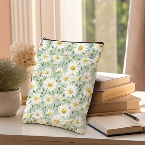 Daisy Flowers Book Sleeve Daisies Books Cove Watercolor Floral Book Pouch Protector with Zipper Christmas Birthday Gifts for Women Readers Friends Auntie Books Lovers Gifts in Saudi Arabia