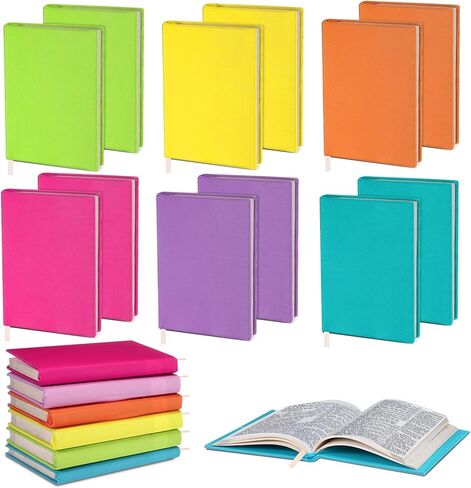 12 حزمة من أغطية الكتب القابلة للتمدد، مقاس 7.09 × 12.99 بوصة، أغطية كتب من القماش قابلة لإعادة الاستخدام وقابلة للغسل ومناسبة لحماية الكتب المدرسية ذات الغلاف الصلب مقاس 6-9 بوصة (ألوان زاهية) in Kuwait