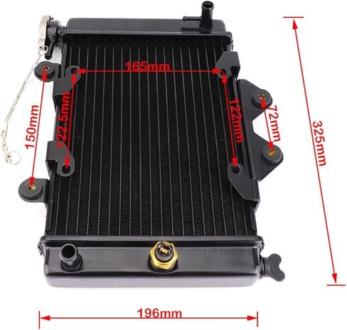 Motorcycle Water Cool Engine Radiator Cooling Cooler 65/75/80℃ Sensor 200cc 250cc 4x4 Compatibility With ATV UTV Quad Buggy Dirt Bike Parts(Set A-65) in Saudi Arabia