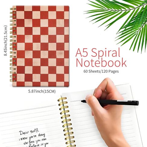 دفتر يوميات KZYVFNPQ الحلزوني للنساء والرجال، دفتر ملاحظات مبطن بغلاف مقوى لطيف مقاس A5 مع غلاف قوي، دفتر ملاحظات بقواعد الكلية لكتابة العمل المكتبي، 120 صفحة/60 ورقة، 6 بوصات × 8.3 بوصة (غزال العلم الأمريكي المموه) in Kuwait