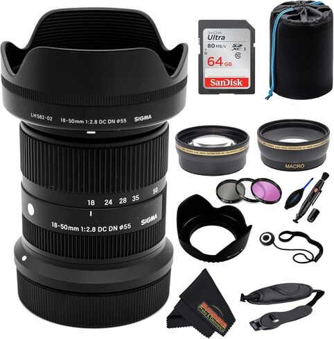 Sigma 18-50mm f/2.8 DC DN Contemporary Lens for Canon RF Mount with Pixel Advanced Accessory and Travel Bundle | 3-Year Extended Warranty | 18-50mm Canon Lens in Saudi Arabia