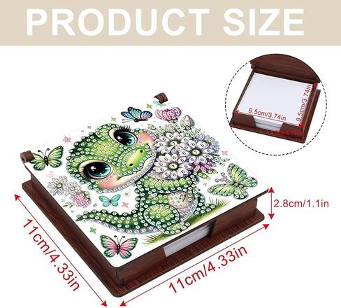 FRANDEK Dog Family DIY Diamond Art Wooden Notecard Box Kit with 160 Sheets, Memo Pad Holder Organizer, Creative Gift for Adults Beginners, Home Office Desk Decor in Saudi Arabia