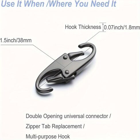 4PCS Anti-Theft Zipper Clips Secure Locking Double-Opening Connector Versatile Black Hooks for Luggage Backpacks Travel Bags, A in Saudi Arabia