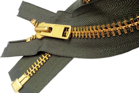Zipperstop Wholesale YKK Sale 18" Extra Heavy Duty Jacket Zipper (Special Custom) YKK #10 Brass Separating ~ Color 567 Olive Green (1 Zipper/Pack) in Saudi Arabia