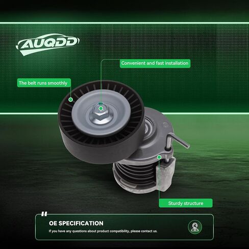 AUQDD 38427 Belt Tensioner and Pulley Assembly (For TDI 2.0L 1968cc 120Cid Diesel Turbo) Fit For 2010-2013 Audi A3 /13-14 VW Beetle,10-14 Golf,09-14 Jetta,12-14 Passat (‎19254100 038903315AH) in Saudi Arabia