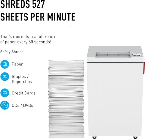 مثالي. 2465 آلة تمزيق الورق المكتبية ذات القطع المتقاطع، التشغيل المستمر، 9-11 ورقة، 9 جالون. سلة المهملات، دبابيس تمزيق/مشابك ورق/بطاقات الائتمان، محرك بقوة 3/4 حصان، مستوى الأمان P-5 in Kuwait