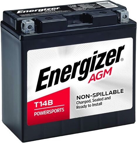 Energizer TX14AHL AGM Motorcycle and ATV 12V Battery, 210 Cold Cranking Amps and 12 Ahr. Replaces: YTX14AHL-BS and others, Black in Saudi Arabia