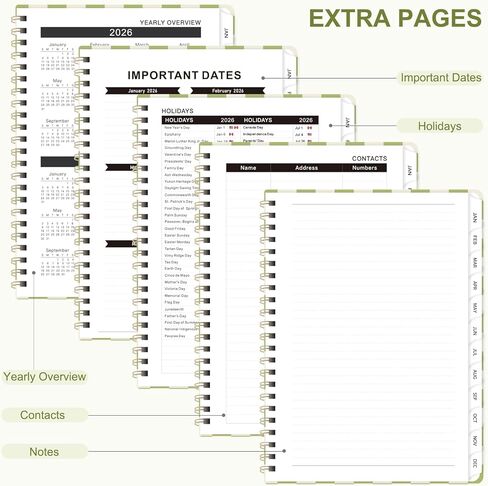 2026 Planner, Weekly and Monthly Calendar Academic Planning Book, Jan 2026 - Dec 2026, Agenda Calendar Planner for Office Supplies and Desk Accessories - A5 (6.3" x 8.5") in Kuwait