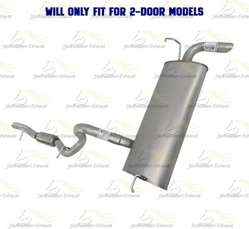 Exhaust Resonator Rear Muffler System Kit Compatible for 2012-2017 Jeep Wrangler 3.6L | Stainless Steel | Northeastern Exhaust | Includes Clamps | Automotive Replacement Part | Direct Fit in Saudi Arabia