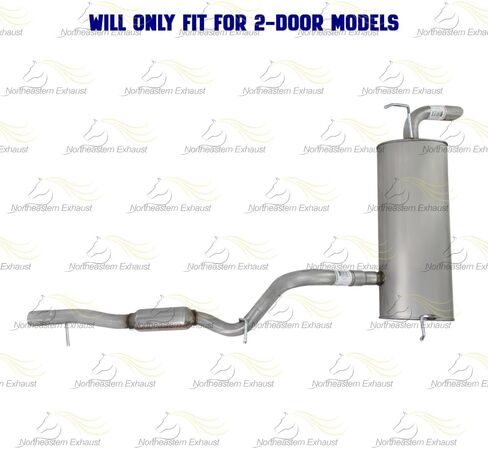 Exhaust Resonator Rear Muffler System Kit Compatible for 2012-2017 Jeep Wrangler 3.6L | Stainless Steel | Northeastern Exhaust | Includes Clamps | Automotive Replacement Part | Direct Fit in Saudi Arabia