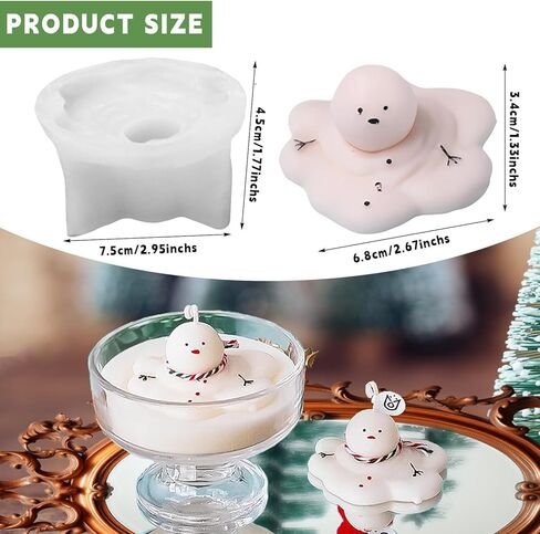Silicone Candle molds and Christmas Candle molds Christmas, DIY Crafts, Christmas Party Decorations for Gift-Making, Handmade Adorable Melting Snowmen Aromatherapy, and Holiday décor in Saudi Arabia