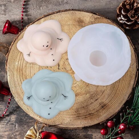 Silicone Candle molds and Christmas Candle molds Christmas, DIY Crafts, Christmas Party Decorations for Gift-Making, Handmade Adorable Melting Snowmen Aromatherapy, and Holiday décor in Saudi Arabia