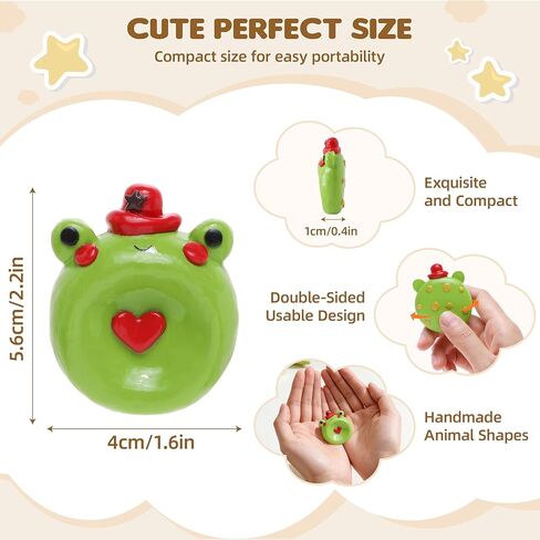 Worry Stone for Anxiety, Handmade Polymer Clay Thumb Worry Stone 2pcs Adorable Animal and Fruit Shapes Thumb Pocket Stone for Relief Meditation Anxiety (Bee and Frog, 2) in Saudi Arabia