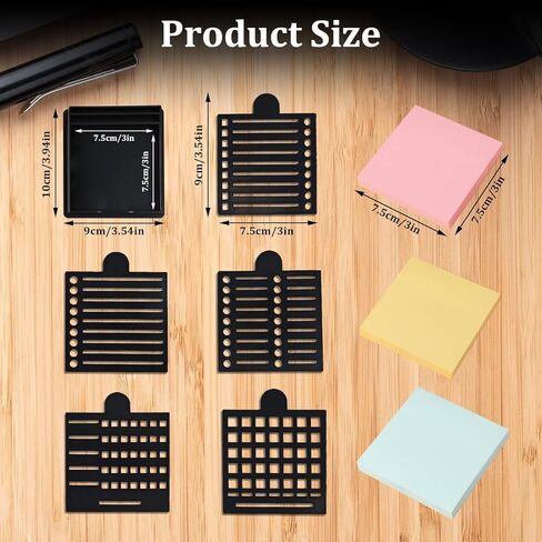 استنسل وحامل ملاحظات لاصقة مع 5 قوالب، قالب قابل لإعادة الاستخدام مقاس 3 × 3 بوصة متوافق مع ملاحظات ما بعد النشر للمكتب والمنزل in Kuwait
