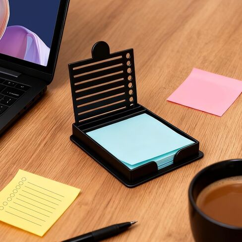 استنسل وحامل ملاحظات لاصقة مع 5 قوالب، قالب قابل لإعادة الاستخدام مقاس 3 × 3 بوصة متوافق مع ملاحظات ما بعد النشر للمكتب والمنزل in Kuwait