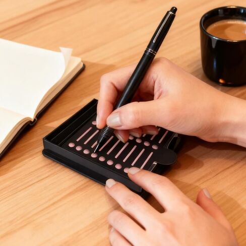 استنسل وحامل ملاحظات لاصقة مع 5 قوالب، قالب قابل لإعادة الاستخدام مقاس 3 × 3 بوصة متوافق مع ملاحظات ما بعد النشر للمكتب والمنزل in Kuwait