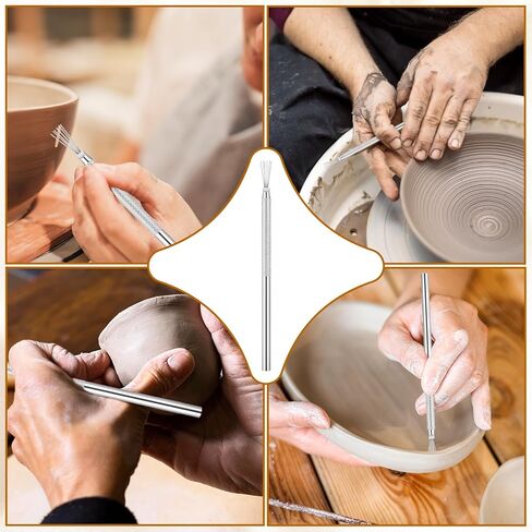 4 PCS Clay Scoring Tools, Stainless Steel Pottery Scoring Tool, Feather Wire Texture Tool for Pottery Sculpting Texturing Modeling Carving in Saudi Arabia