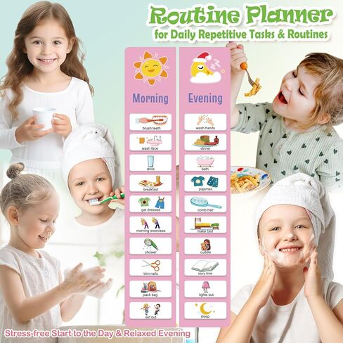 Euclidean Cube Weekly Planner for Kids - Magnetic Behavior Board Calendar with 237 Magnets, Storage Box, Easels, Hooks, Cord & Pen - Daily Routine and Chore Chart - Visual Schedule for Kids 3+ (Animal Theme) in Saudi Arabia
