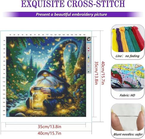 KYOQFVN Hen Chicken Cross Stitch Kits, 11CT Counted Cross Stitch Kits for Adults, Stamped Cross Stitch Patterns Needles Supplies, Beginner Embroidery Kit for Adults 14x14inch in Saudi Arabia