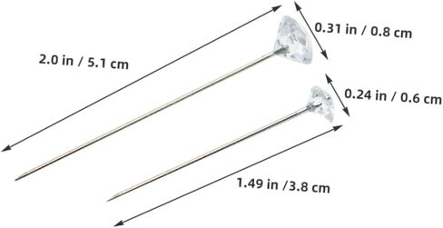 jojofuny 300pcs Rhinestones Head Pins - Hand Sewing Needles Quilting Pins Sewing Positioning Needles for Floral Arrangements Wedding Jewelry Decorations in Saudi Arabia
