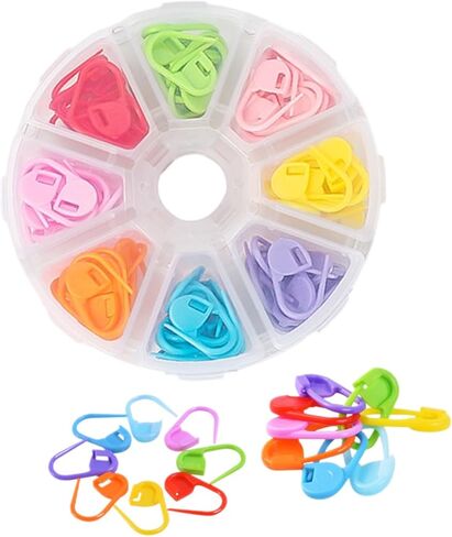 80Pcs Colorful Stitch Markers for Knitting Crocheting Durable Safety Pins for DIY Crafts Easy to Use Compact Design for Weaving and Projects in Saudi Arabia