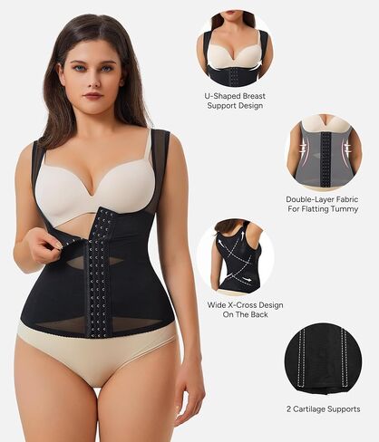 Nebility Waist Trainer for Women Corset Shapewear Tummy Control Body Shaper Vest Waist Cincher Shapewear in Kuwait
