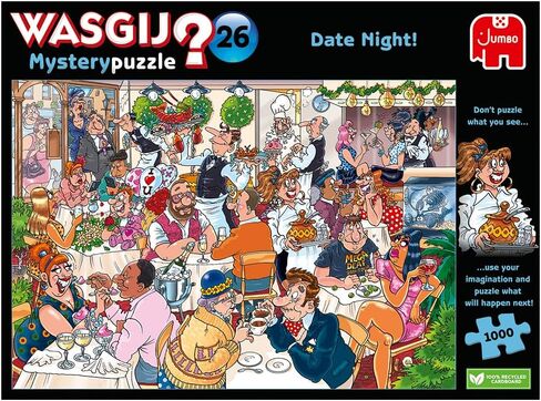 Wasgij Mystery 26, Date Night! - 1000 Piece Jigsaw Puzzles for Adults - Fun Challenging & Brainteasing Adults Jigsaw Puzzle - Puzzle What Happens Next - 100% Recycled Cardboard - 1000pcs - Jumbo in Saudi Arabia