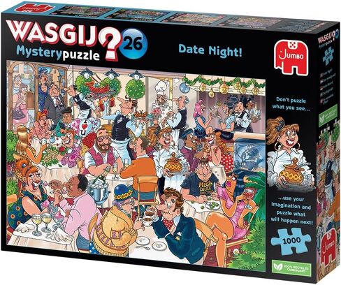 Wasgij Mystery 26, Date Night! - 1000 Piece Jigsaw Puzzles for Adults - Fun Challenging & Brainteasing Adults Jigsaw Puzzle - Puzzle What Happens Next - 100% Recycled Cardboard - 1000pcs - Jumbo in Saudi Arabia