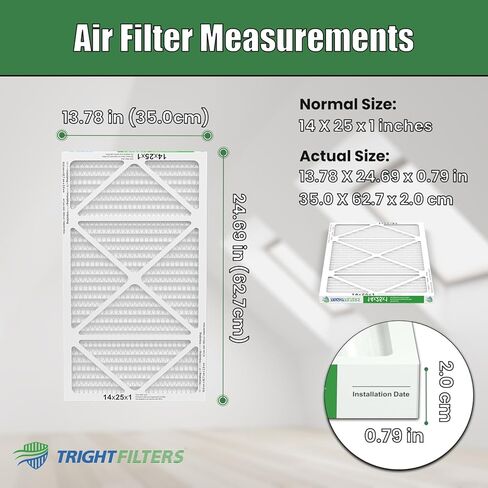 TRIGHTFILTERS 12x12x1 فلتر هواء 6 عبوات، متين MERV 8 مرشحات فرن HVAC AC منزلية مطوية، استبدال مرشح مكيف الهواء المدمج خفيف الوزن in Saudi Arabia